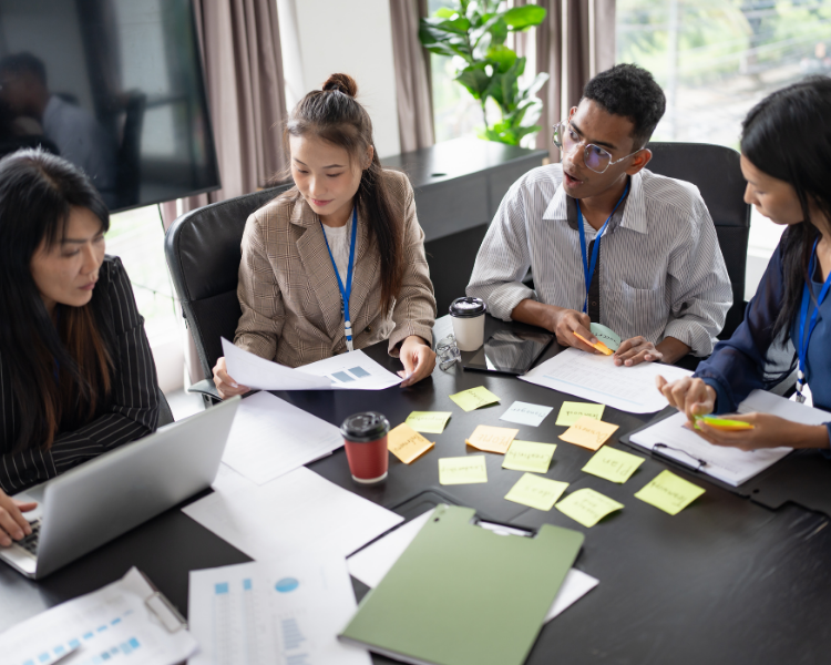 Built environment professionals collaborating on project planning